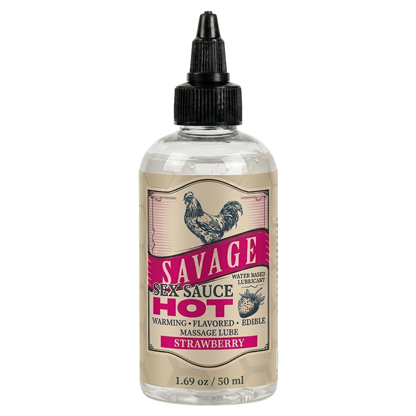 Savage Sex Sauce Hot Warming Massage Lube Strawberry 1.69 Oz