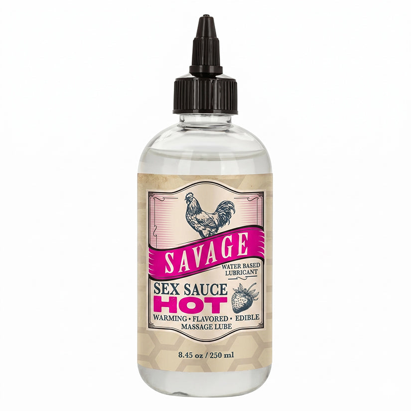 Savage Sex Sauce Hot Warming Massage Lube Strawberry 8.45 Oz
