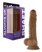 Shaft Model A Flexskin 10.5 Inch Dong with Balls Oak packaging and product display.