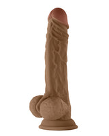 Shaft Model A Flexskin 10.5 Inch Dong with Balls Oak - hyper-realistic dual-layer dildo with silky feel and firm core.