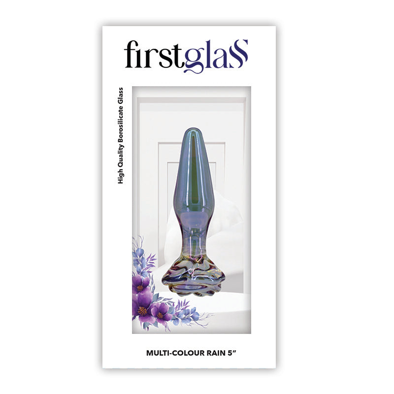 First Glass Rain Small Borosilicate Glass Butt Plug