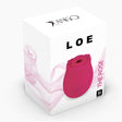 Loe The Rose Premium Suction Stimulator Neon Pink packaging with rose design and vibrant color.
