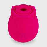 Loe The Rose Premium Suction Stimulator Neon Pink designed in a rose shape with soft silicone material.