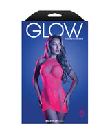 Back It Up Fishnet Halter Dress in Floral Knit Neon Pink OS - Image 5