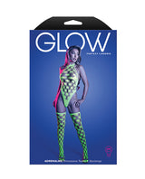 Glow Adrenaline Halter Teddy & Stockings Neon Green - Image 5