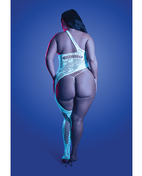 Lights Get Low Floral Knit Bodystocking & Panty White QS - Image 3