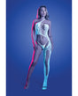 Lights Get Low Floral Knit Bodystocking & Panty White OS