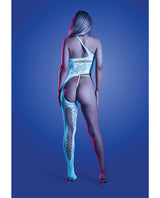 Lights Get Low Floral Knit Bodystocking & Panty White OS - Image 3