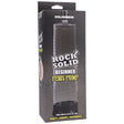 Rock Solid Beginner Penis Pump Black/Clear packaging showcasing vacuum system features and measurements.