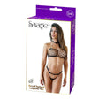 Be Savage Sexy Chained Lingerie Set Black packaging featuring a model in provocative lingerie with chain accents.