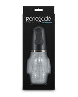 Renegade Avenger Rechargeable Mouth Stroker Black in packaging showcasing its design and features.