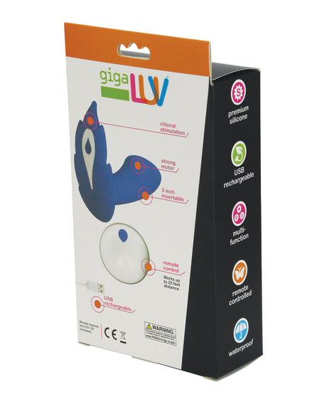 GigaLuv Deep Secret Panty Vibe with Remote Blue packaging showcasing features and design elements.