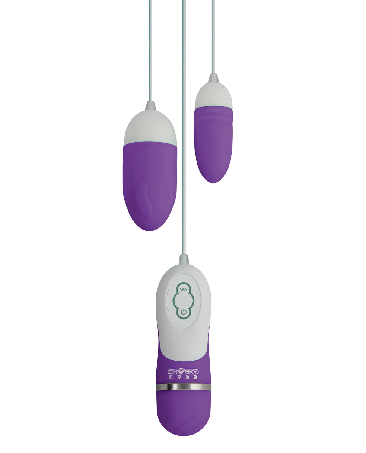 GigaLuv Dual Vibra Bullets 10 Functions Vibrator Purple with dual bullet design and controller.