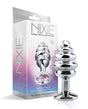 Nixie Honey Dipper Medium Ribbed Stainless Steel Plug with jewel finish in Silver Lining Edition packaging.