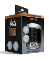 MSTR B8 Double Play Clear-View Dual Ended Stroker packaging showcasing its unique features and design.