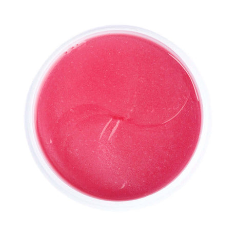 Ily By Je Joue Brightening Jelly Eye Mask 60 Pieces in a pink jelly texture inside a round container.