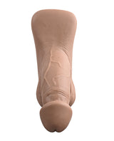 Gender X 4 inch Silicone Packer Tan, realistic silicone packer for tucking and packing, body-safe material.