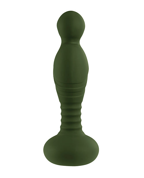 Gender X The General Come Hither Vibrator Green in a sleek, textured design for pleasurable stimulation.