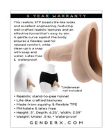 Gender X Stand To Pee Light STP Packer Ivory product features and details with a realistic design and effective funnel.
