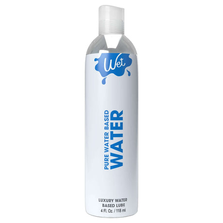 Wet Water Pure Water-based Lubricant 4 Oz bottle for intimacy and pleasure with easy clean-up.
