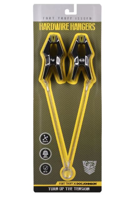Fort Troff Hardwire Hangers Nipple Clamps Black packaging with ergonomic design and silicone pads.