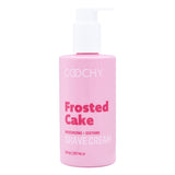 Coochy Shave Cream Frosted Cake 8 Oz bottle displaying moisturizing and soothing shave cream for a close shave.