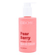 Coochy Shave Cream Pear Berry 8 Oz in a moisturizing bottle with a pump for a smooth shave.
