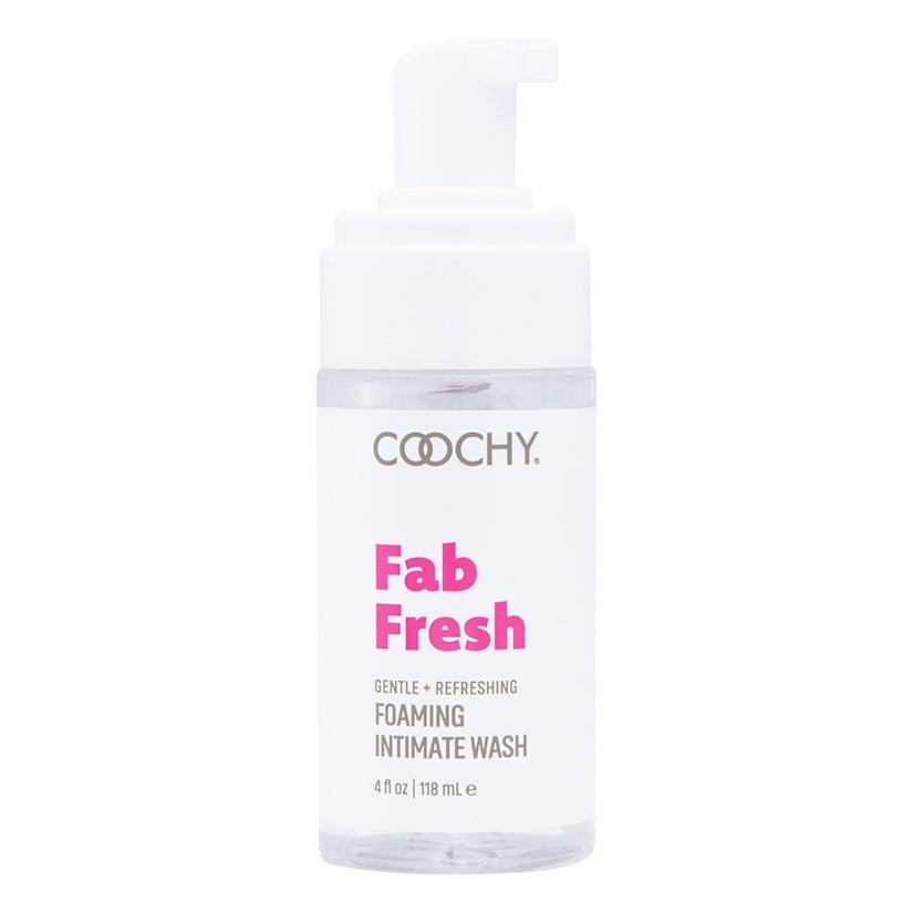 Coochy Fab Fresh Intimate Foaming Cleanser Peony 4 Oz bottle for gentle daily wash and hydration.