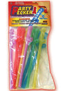 Party Pecker Sipping Straws 10 Pack Assorted Colors in bright neon shades for fun party use.