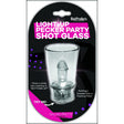 Light Up Pecker Party Shot Glass in packaging with fun design for bachelorette parties, featuring a cheeky plastic penis.