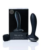 Hot Octopuss PleX with Flex Butt Plug Black packaging and remote control on display.