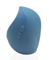 Hot Octopuss Pulse Duo Couples Massager Blue side view showcasing its ergonomic design and buttons.