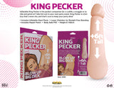 King Pecker 6ft Giant Inflatable Penis in packaging and upright, perfect for parties and fun gatherings.