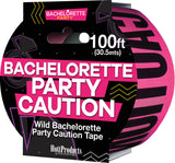 Bachelorette Party Caution Tape 100ft Pink packaging showcasing bright pink tape for festive celebrations.