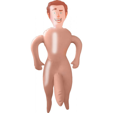 Tiny Tim Blow Up Party Doll Vanilla inflatable novelty with a cheerful face, standing 26 inches tall.
