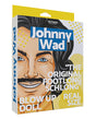Johnny Wad Blow Up Doll with Large Penis packaging featuring colorful design and humorous illustrations.