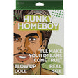 Hott Products Hunky Homeboy Blow Up Male Love Doll packaging featuring a smiling cartoon male character.