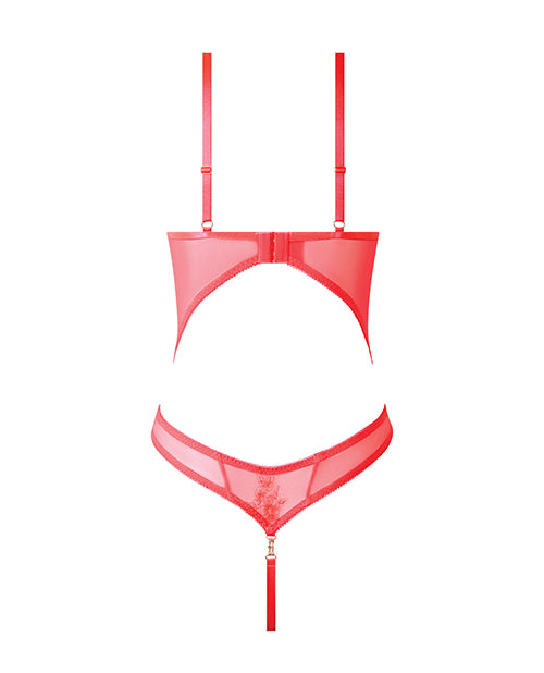 Eden Scalloped Lace High Cut Teddy Coral 3X 4X showcasing a high-cut silhouette with alluring lace and thong design.
