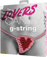 Hott Products Lovers Candy Edible G-string packaging featuring heart-shaped candy panty design.