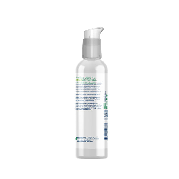 Swiss Navy Natural Lubricant 4 Oz bottle with sleek design and clear label for easy use.