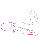 Bliss Shaft Rider Vibrating Cock Ring Sleeve Black design illustration with shaft sleeve and cock ring features.