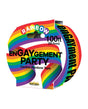 Engaygement Rainbow Style Caution Tape packaging showcasing colorful design for festive celebrations.