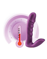 RORA 2 App-Controlled Rotating G-Spot Vibrator Purple with pressure gauge and temperature indicator.