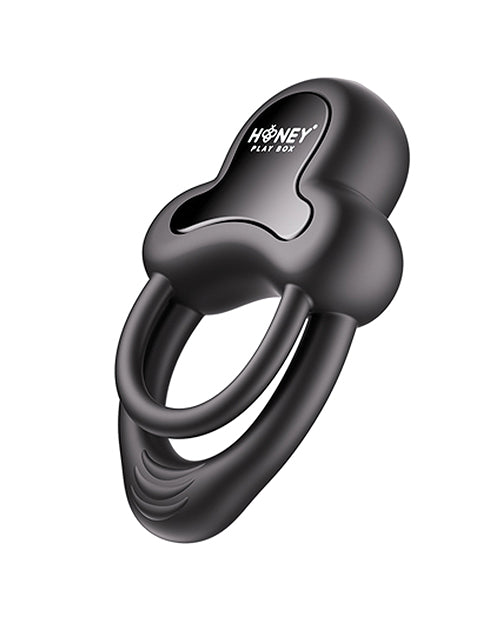 Anello Vibrating Double Cock Ring Clitoral Stimulator Black from Honey Play Box for enhanced pleasure.