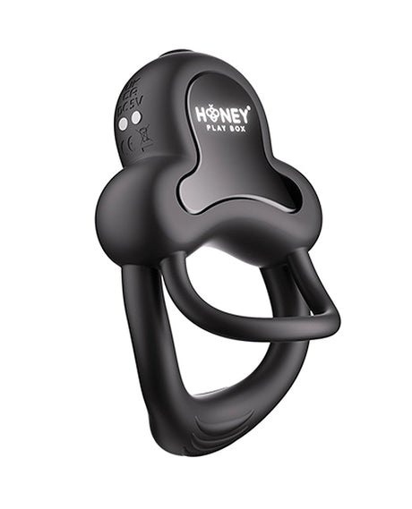 Anello Vibrating Double Cock Ring Clitoral Stimulator Black by Honey Play Box, designed for enhanced pleasure.