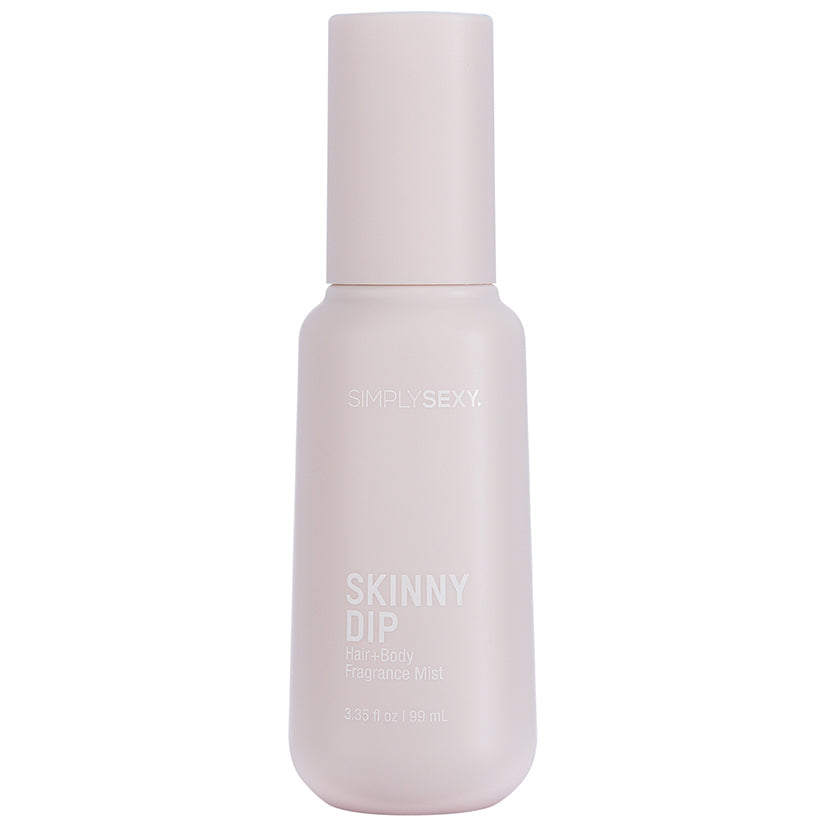 Simply Sexy Pheromone Hair & Body Mist Skinny Dip 3.35 Oz in a sleek bottle, perfect for a refreshing everyday scent.