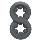 Alpha Liquid Silicone Beaded Crazy 8 Ring Grey in a sleek grey design for enhanced pleasure and performance.