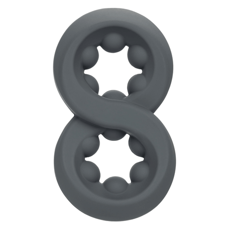 Alpha Liquid Silicone Beaded Crazy 8 Ring Grey in a sleek grey design for enhanced pleasure and performance.