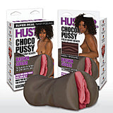 Hustler Brown Sugar Choco Pussy realistic ebony masturbator with textured opening for lifelike experience.