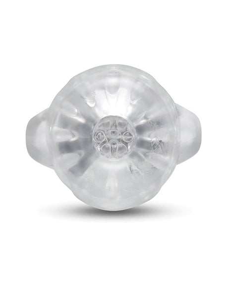 He-Vibe Vibrating Suck Master Male Masturbator top view showcasing its unique design and texture.